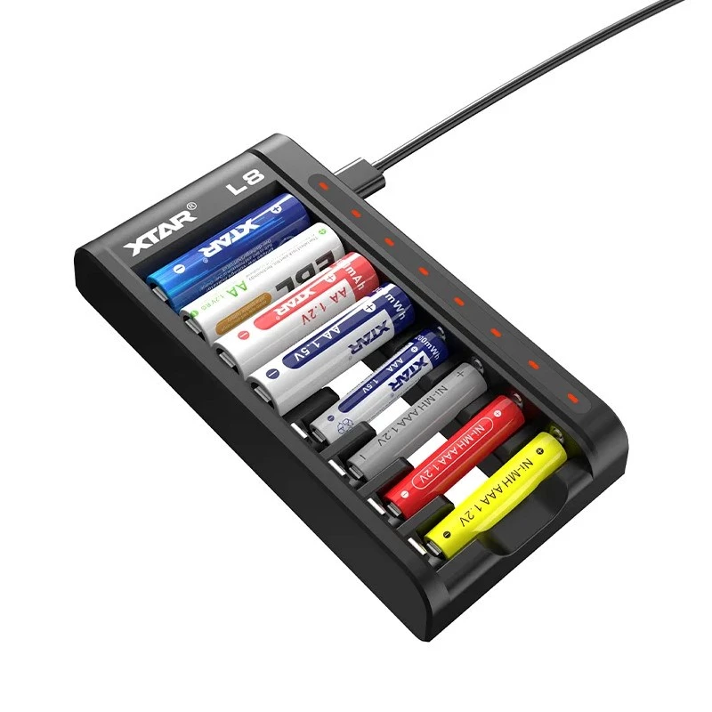 Akku-Ladegerät AA/AAA 1,5 V und 1,2 V, smart - 8 Steckplätze