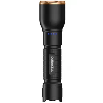 Taschenlampe Duracell DF2500R — schwarz, wiederaufladbare Handlampe