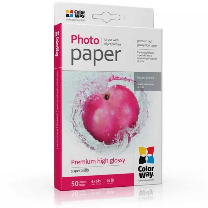 Fotopapier ColorWay PSG2550504R glänzend 255 g/m² 10x15 cm 50 Blatt