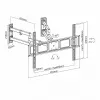 TV-Wandhalterung ART AR-85 für 32–70 Zoll Fernseher, bis 45 kg, neigbar -15–5°, schwenkbar 45°, Auszug 118–622 mm, VESA 75x75–600x400