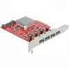 Delock PCI Express x4 Karte auf 4 x externen SuperSpeed USB 10 Gbps (USB 3.2 Gen 2) USB Typ-A Buchse - USB-Adapter - PCIe 3.0 x4 - USB 3.2 Gen 2 x 4 (90481)
