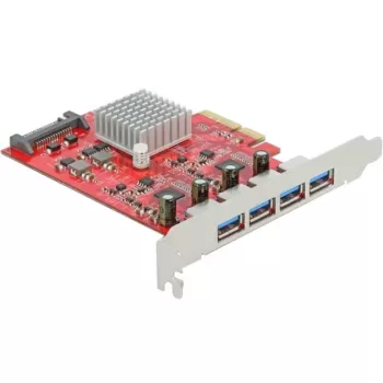 Delock PCI Express x4 Karte auf 4 x externen SuperSpeed USB 10 Gbps (USB 3.2 Gen 2) USB Typ-A Buchse - USB-Adapter - PCIe 3.0 x4 - USB 3.2 Gen 2 x 4 (90481)