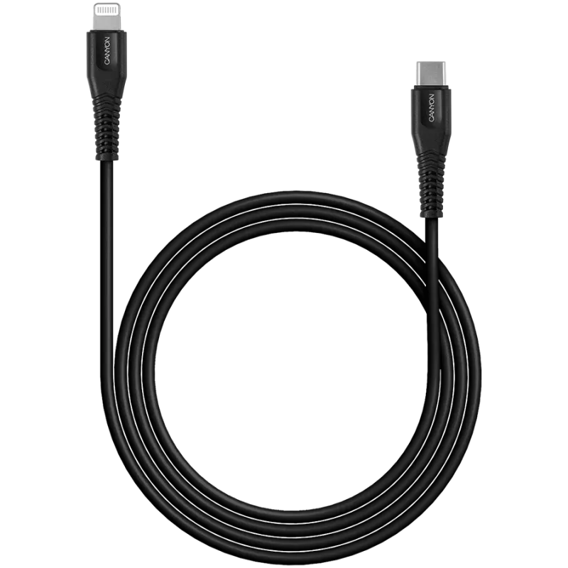 CANYON Kabel MFI-4 Type-C auf Lightning 1,2m Schwarz
