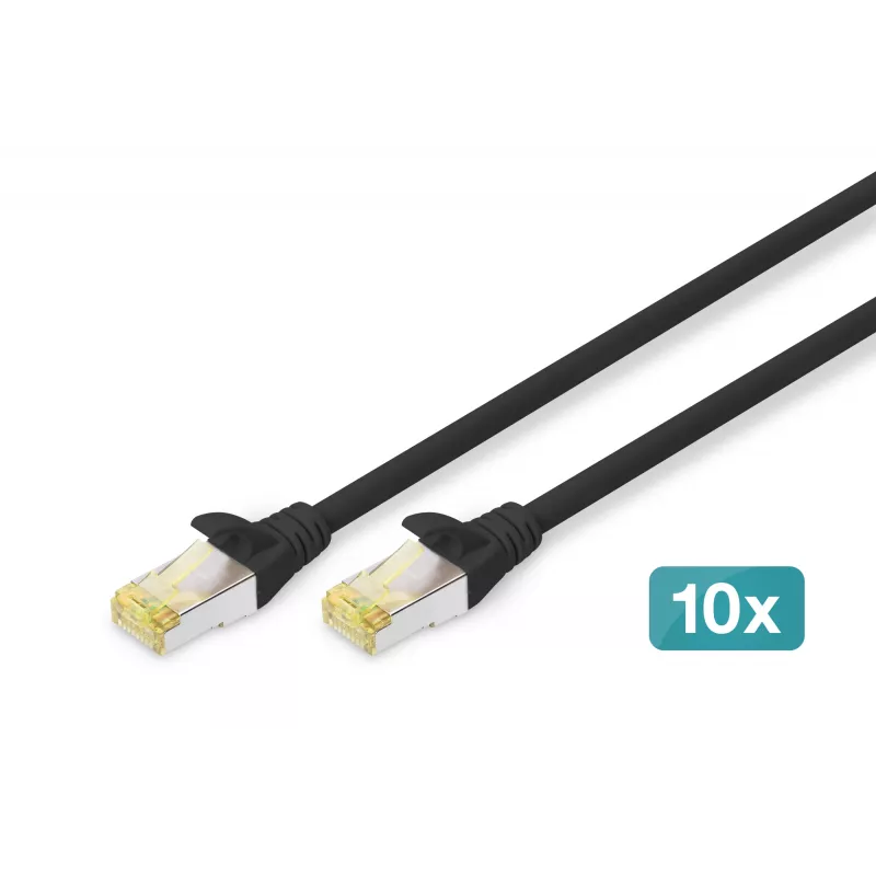 Netzwerkkabel Digitus CAT 6A S/FTP RJ-45 0,25 m schwarz