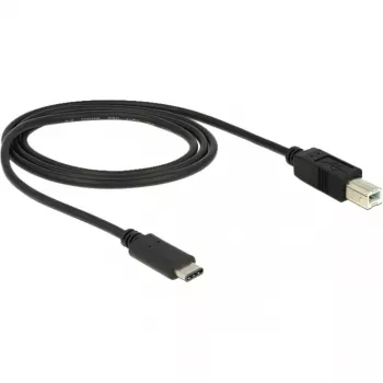 USB-Kabel DeLOCK 83601 USB 2.0 1m USB C USB B Schwarz