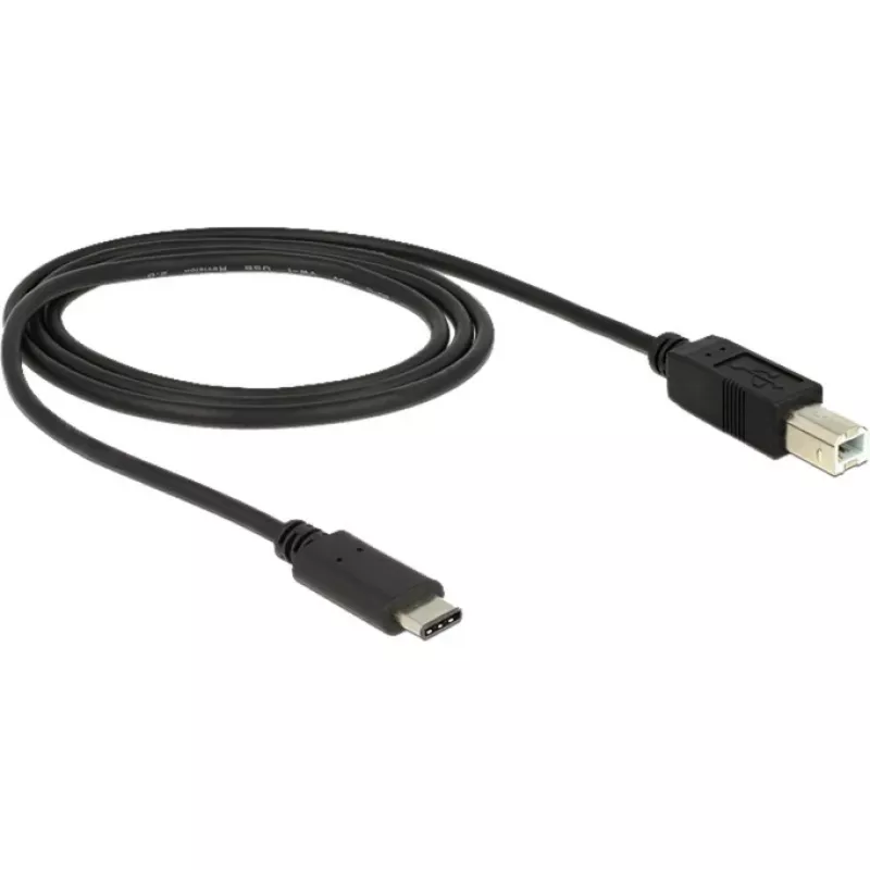 USB-Kabel DeLOCK 83601 USB 2.0 1m USB C USB B Schwarz