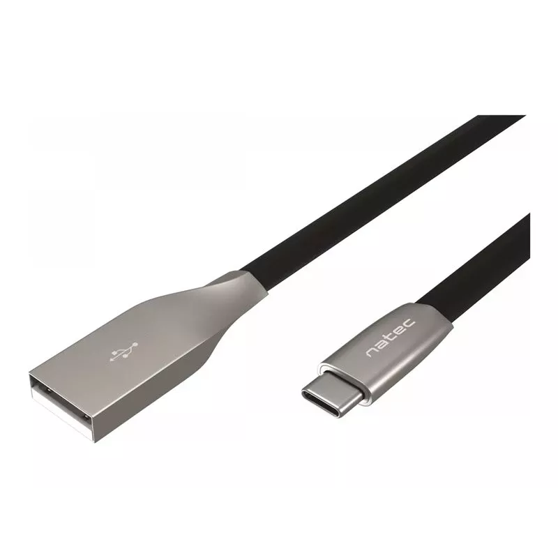 NATEC Kabel USB-C/A 2.0 1m prati 1m schwarz Metall