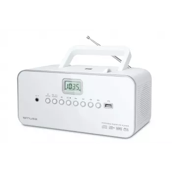 Tragbares Stereoanlage Muse M-28RDW – CD/MP3-Player, FM/MW-Tuner, 3W RMS, weiß, 1,4 kg