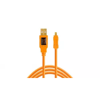 Tether Tools CU8015-ORG – 4,6 m – USB A – Mini-USB B – USB 2.0 – Orange