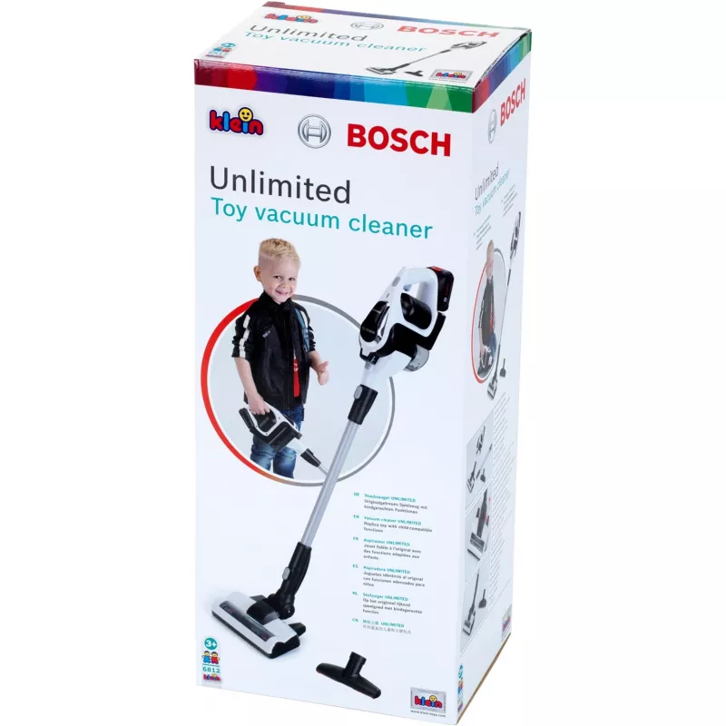 Theo Klein Bosch Unlimited Staubsauger Schwarz mit Vortex-Funktion und Düsen für Kinder ab 3 Jahren