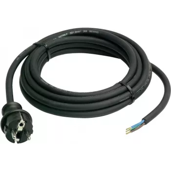 AS Schwabe Stromanschlusskabel [Schutzkontaktstecker - Kabel, offenes Ende] Schwarz 3,00 m 60376 (60376)