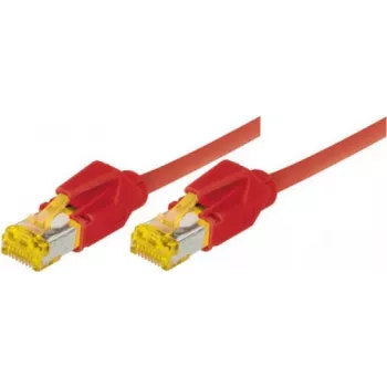 Tecline Premium - Patchkabel - RJ-45 (M) zu RJ-45 (M) - 50 cm - SFTP, PiMF - Cat.7 Rohkabel (Kabel) / CAT 6a (Ports) - geschirmt, halogenfrei, rastnasenschutz - Rot (70700R)