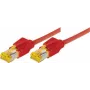 Tecline Premium - Patchkabel - RJ-45 (M) zu RJ-45 (M) - 50 cm - SFTP, PiMF - Cat.7 Rohkabel (Kabel) / CAT 6a (Ports) - geschirmt, halogenfrei, rastnasenschutz - Rot (70700R)