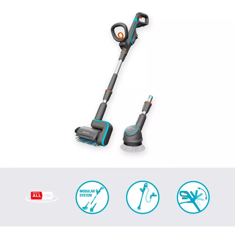 Elektrischer Terrassenreiniger GARDENA 14842-55 18V Akku Leichtbauweise