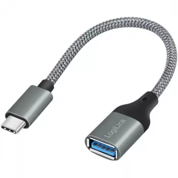 LogiLink USB 3.2 Gen1 Typ-C-Adapter C/M auf USB-A/F OTG Aluminium 0,15 m