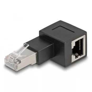 Delock - Netzwerkadapter - RJ-45 (M) nach rechts abgewinkelt zu RJ-45 (W) - CAT 6a