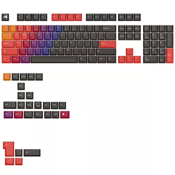 Keycaps GLORIOUS GPBT Gradient Celestial Fire PBT Dye-Sub ANSI-Layout