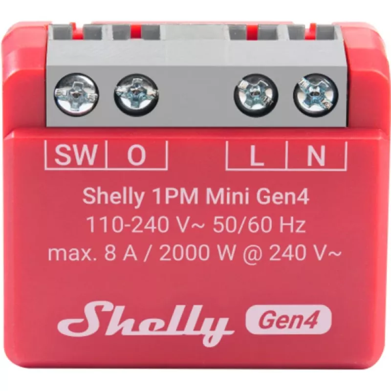 Shelly 1PM Mini Gen4 2er-Pack — Shelly Wi-Fi Smart-Relais mit Leistungsmessung, kompakte Modulbauform