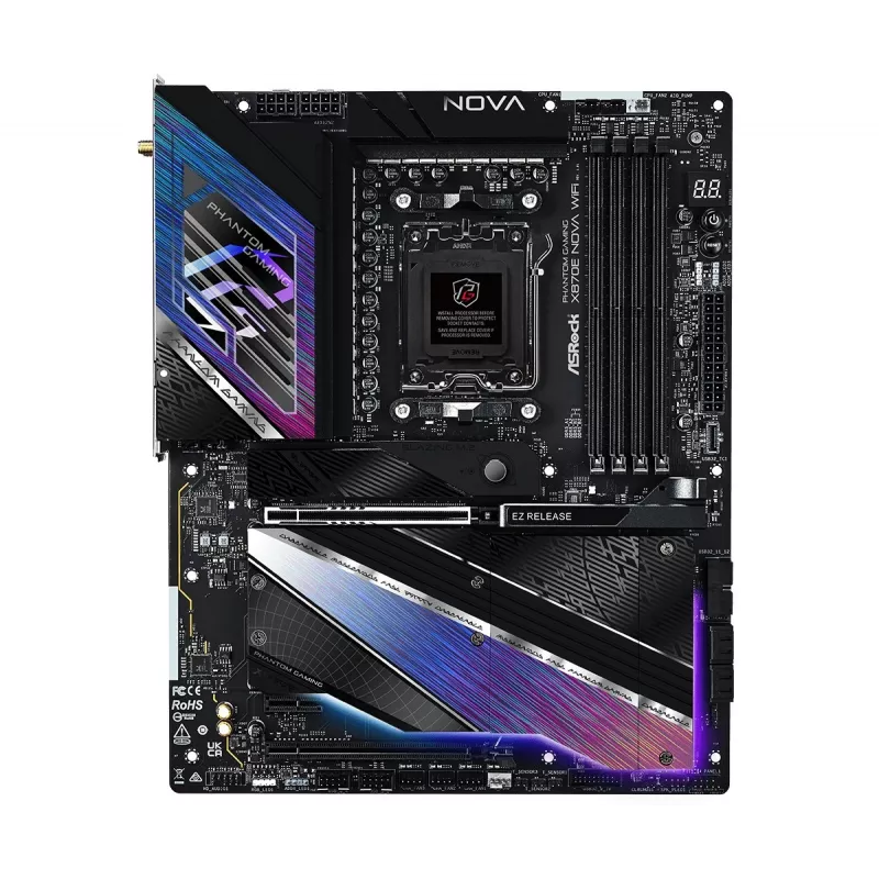 Motherboard ASRock X870 NOVA WIFI — AMD X870, Sockel AM5, ATX, 4× DIMM DDR5, 256 GB, Wi‑Fi 7, 2,5 GbE