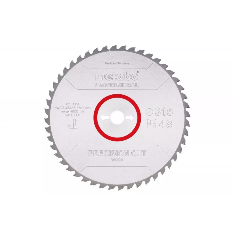 Kreissägeblatt Metabo 628057000 31,5 cm für Holz