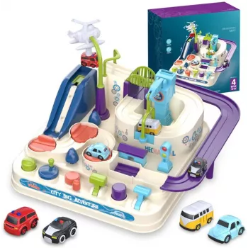 Spielzeug-Rennbahn-Set Extralink TOYS — intelligentes Autospielset, modulare Streckenteile, batteriebetriebene Fahrzeuge