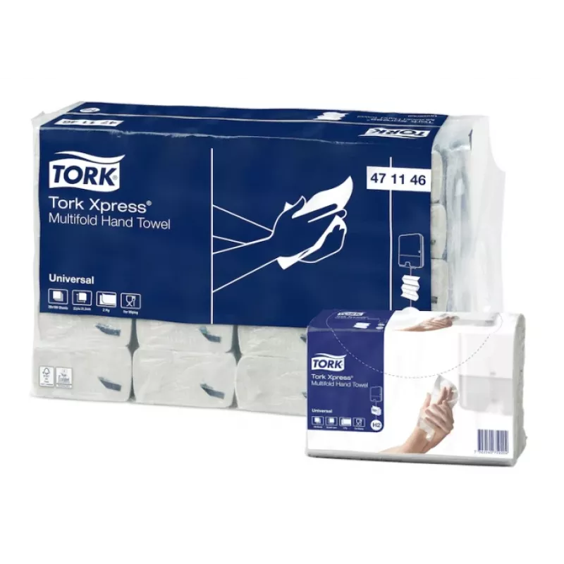 Falthandtuchpapier Tork Xpress Multifold Universal H2, 2-lagig, 23,4 x 21,3 cm (20 Stück)