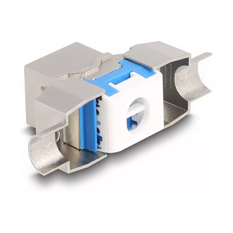 DeLOCK Keystone-Modul RJ45-Buchse auf LSA Cat.8.1 werkzeugfrei Flach Metallisch