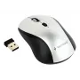 Kabellose optische Maus Gembird MUSW-4B-02-BS, RF, beidhändig, 1600 DPI, 4 Tasten, Silber/Schwarz