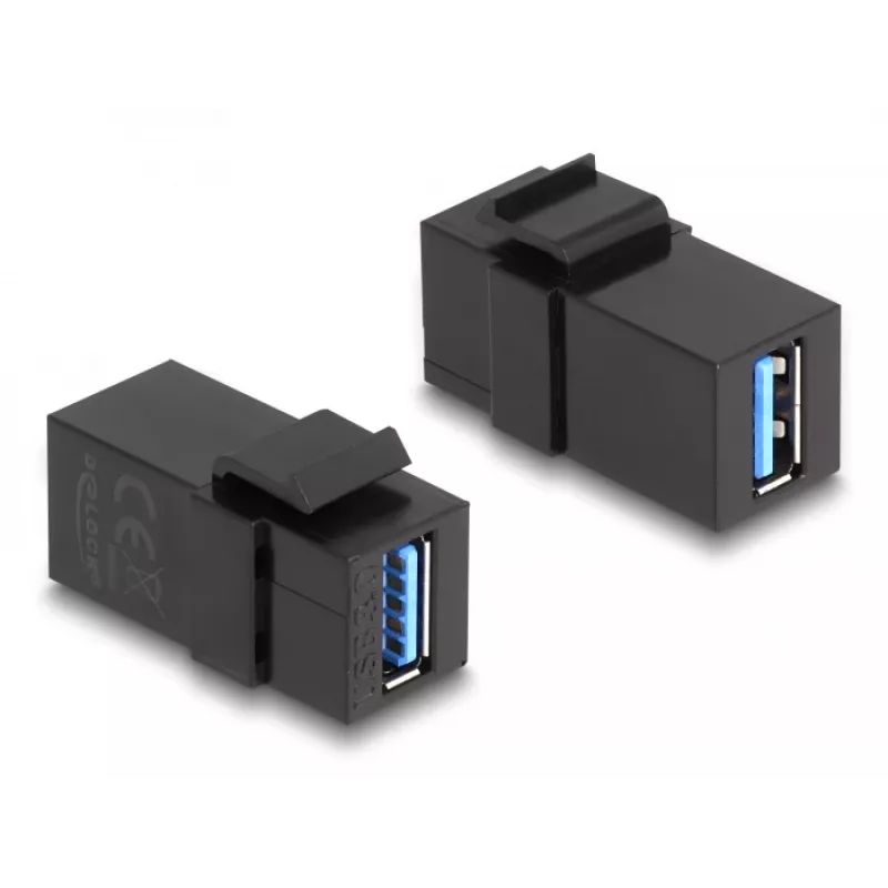 DeLOCK Keystone-Modul USB 3.0 A Buchse zu A Buchse schwarz 1:1
