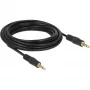 DeLOCK - Audiokabel - 28 AWG - Mini-Klinke 3,5 mm, 4-polig (M) - Mini-Klinke 3,5 mm, 4-polig (M) - 5,0 m - Geschirmt - Schwarz (83438)