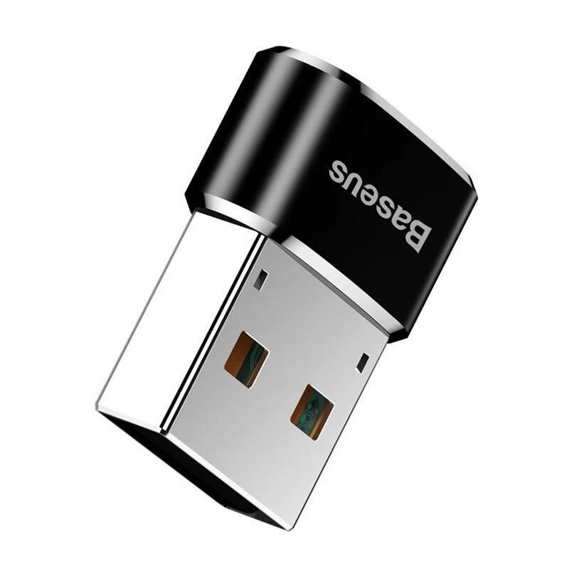 Baseus USB-Stecker auf Typ-C-Buchse Adapter Konverter Schwarz