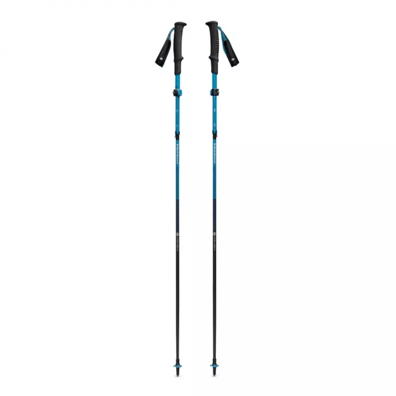 Trekkingstöcke Schwarz Diamond Distance Carbon FLZ, verstellbar 110–125 cm, Carbonschaft, faltbar, 3-teilig, 336 g