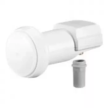 Wentronic Goobay Universal Single LNB, Weiß-Grau - digitaler SAT LNB (DVB-S2) für 1 Teilnehmer (4K/HDTV/3D Empfang) (67269)