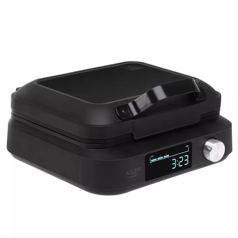 Waffeleisen Adler AD 3087 — elektrisches belgisches Waffeleisen, 2200 W, 2 rechteckige Platten 9×17 cm, schwarz