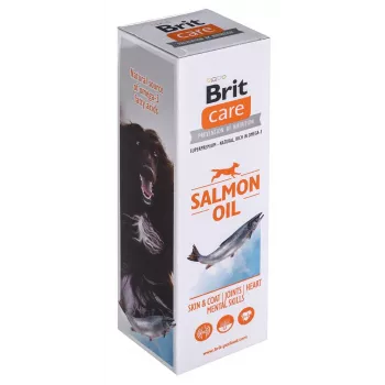 Hundeergänzungsöl Brit Care Salmon Oil 250 g — flüssig, konservierungsstofffrei, verbessert Haut und Fell