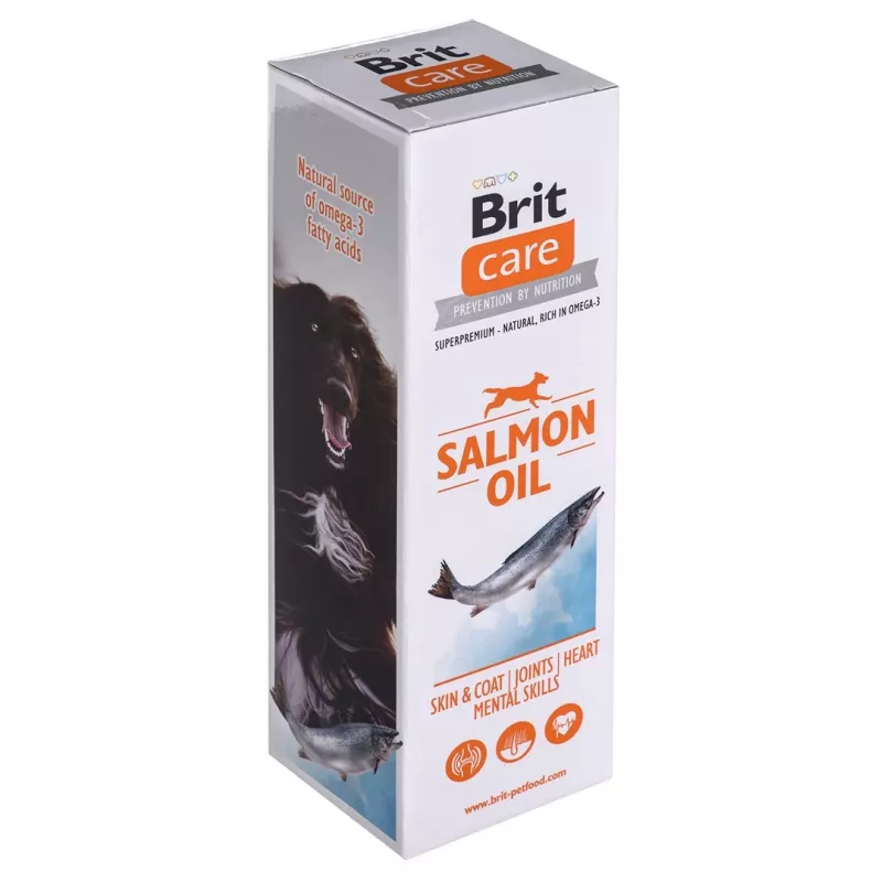 Hundeergänzungsöl Brit Care Salmon Oil 250 g — flüssig, konservierungsstofffrei, verbessert Haut und Fell