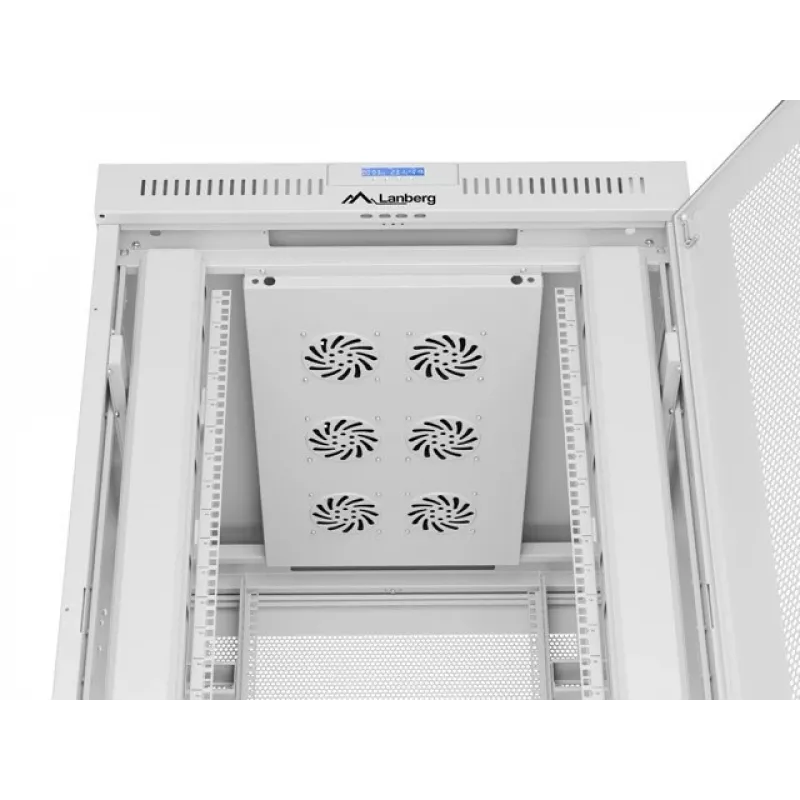 BODENSTEHENDER RACK-SCHRANK 19 27U 800X1000 GRAU PERFORIERTE LCD-TÜR LANBERG (flach PACK)