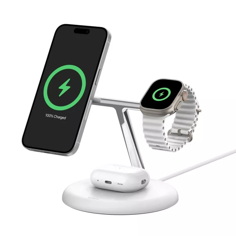 Belkin WIZ023VFBK Ladegerät für Mobilgeräte Kopfhörer, Smartphone, Smartwatch Schwarz USB Kabelloses Laden Innenbereich