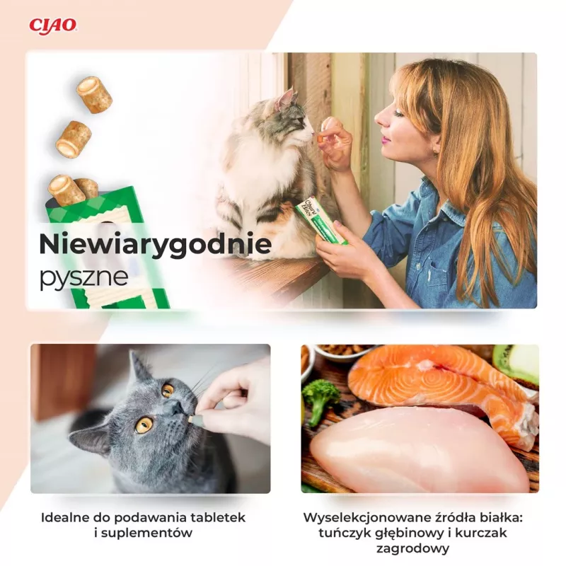 INABA Churu Bites Hühnchen-Rezept-Wraps – Katzenleckerlis – 3x10 g
