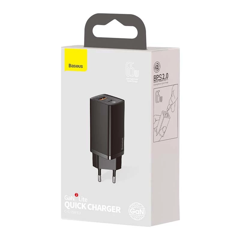 Baseus CCGAN2L-B01 Ladegerät für mobile Geräte Universal Schwarz AC Schnellladen für den Innenbereich