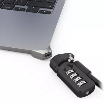Compulocks Ledge-Adapter für MacBook Air 15 Zoll M2 M3 Kombinationskabelschloss Silber