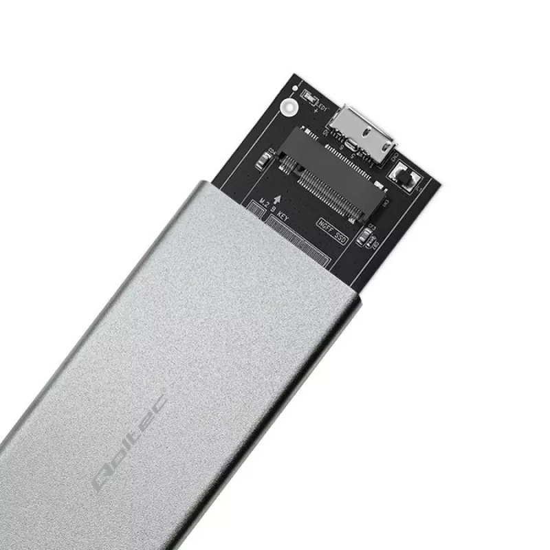 Aluminiumgehäuse QOLTEC 51833 für M.2 SSD, SATA auf USB 3.0, unterstützt bis zu 2 TB