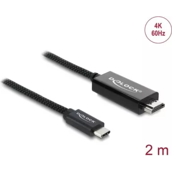 DELOCK USB Type-C auf HDMI Videokabel 2 m (DP Alt Mode) Schwarz
