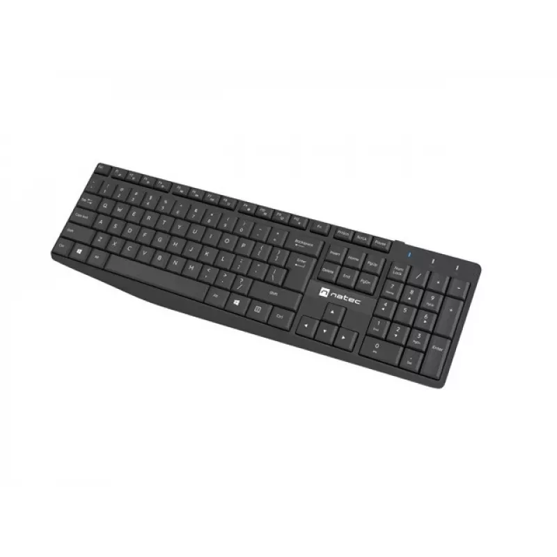 Kabelgebundenes USB-Tastatur- und Maus-Set NATEC SQUID — QWERTY US International, 105 Tasten, Schwarz, 1600 DPI Maus
