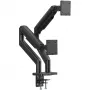 DIGITUS Dual-Monitorhalterung für 2×45 Zoll Bildschirme, Tischklemme, 2×20 kg, VESA 75×75–100×100, Neigung -20–50°