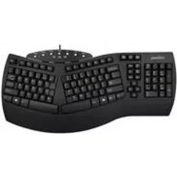 Perixx Tastatur USB PERIBOARD-512 US schwarz ergonomisch (PERIBOARD-512 US Black)