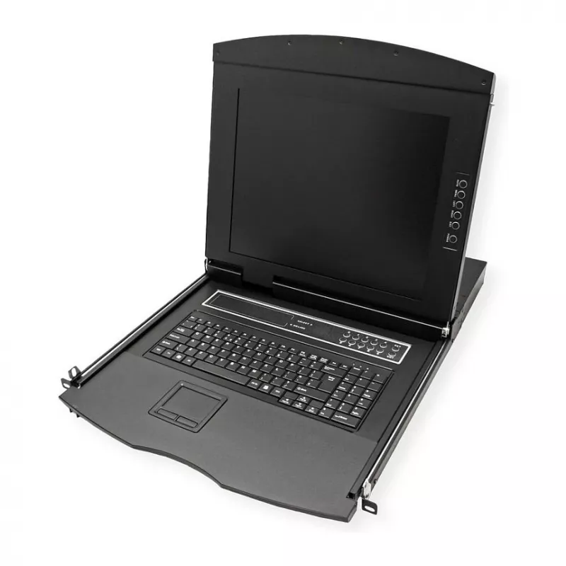 Rack-Konsole VALUE 26.99.0163 — 43,2 cm (17 Zoll) 1280×1024, USB-Tastatur & -Maus, 1U, Schwarz
