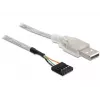 USB 2.0-A Stecker auf Pin-Header-Kabel DeLOCK 83078 Silber