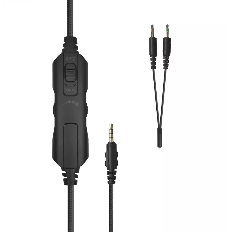 Gaming-Headset White Shark GH-2540 Elephant Schwarz mit RGB-Beleuchtung und abnehmbarem Mikrofon