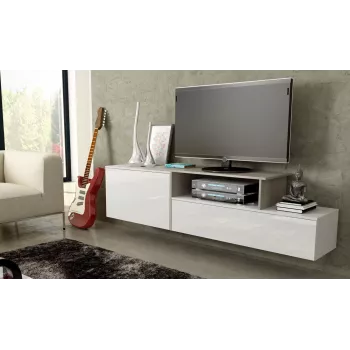 Cama TV-Schrank SIGMA 3 180 weiß/weiß glänzend + Sonoma-Eiche